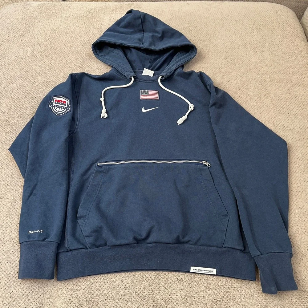 Nike USA Basketball Standard Issue Dri-FIT Hoodie Navy Blue Small CV2433-451